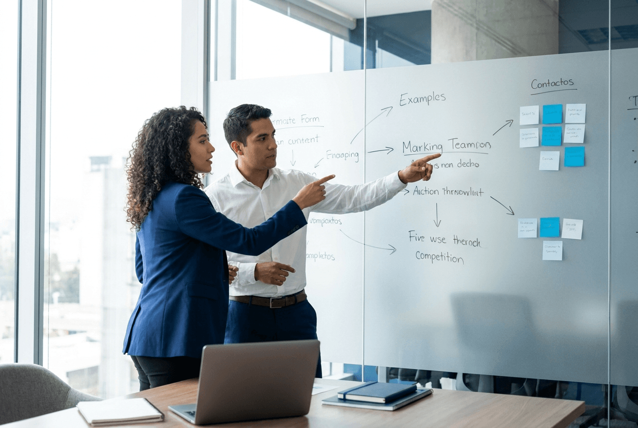 Estratega de contenido planeando clústeres de temas